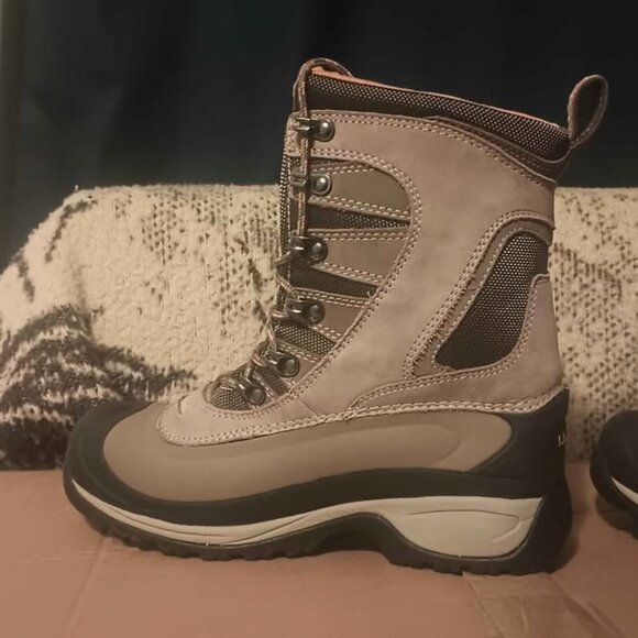 L.L.Bean Women's Wildcat Pro Primaloft Mid Calf Winter Boots Leather Brown Tek 2 - Picture 5 of 9